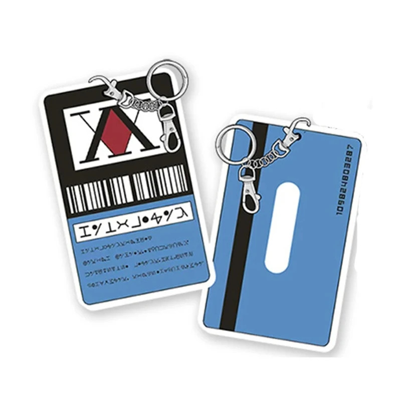 Anime Hisoka Kurapika Killua Zoldyck Cosplay License Card Holders PVC Card Set Cover Case Key Chain