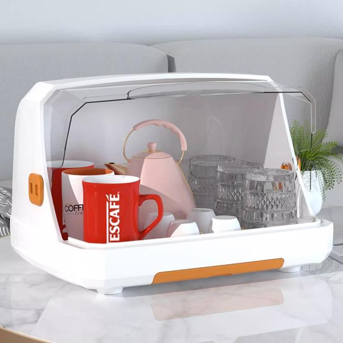 Bisa Cod H6435 Rak Piring Plastik Dengan Tutup / Rak Penyimpanan Piring Mangkok