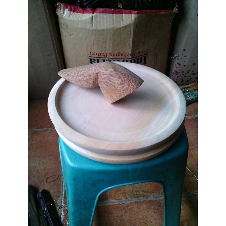 Cobek Kayu D25 + Ulekan Kayu Kelapa Co