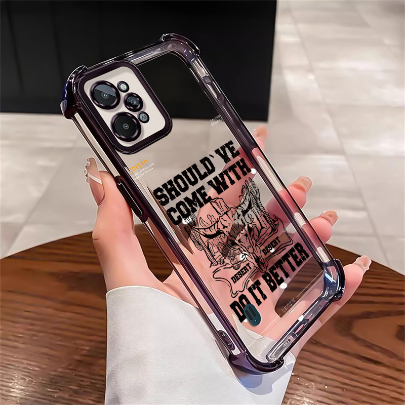 Casing Hp Untuk Realme C31 Case Casing pola Sapi dan manusia Cesing Kesing empat Anti Drop sudut Kas