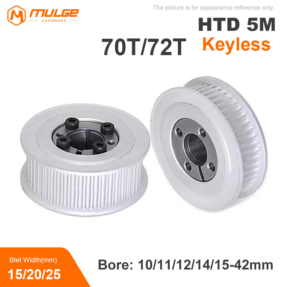 HTD 5M 70Teeth 72Teeth 80Teeth Timing Pulley Keyless Bushing Bore10--42mm 5M 70T 72T 80T Synchronous