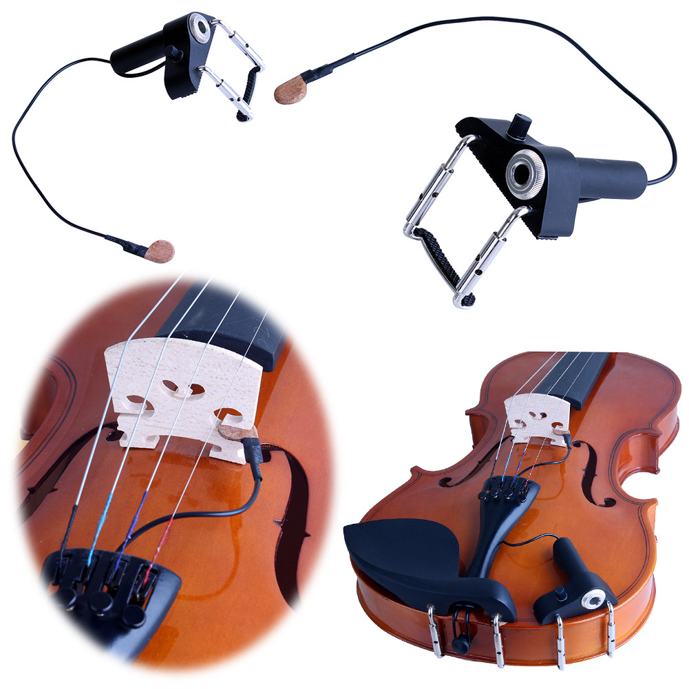 High Quality Violin Pickup Easy To Mount Adjusting Placement Violin Bridge Pickup Violin Accessories