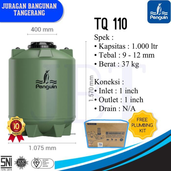Toren / Tangki Air Penguin Underground 1000 Liter - TQ 110 - Orange