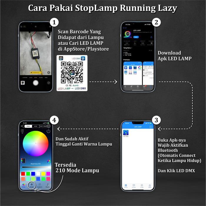 LAMPU STOP STOPLAMP MOTOR BEAT NEW GEN 1 BEAT DELUXE 2020 2021 2022 2023 2024 CUSTOM LAZY RGB LAMPU