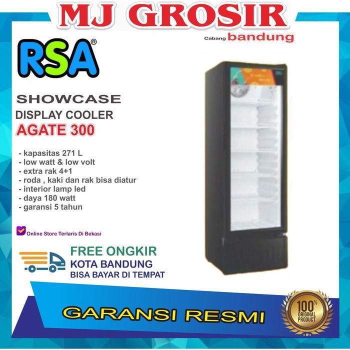 SHOWCASE RSA AGATE 300 5 RAK DISPLAY COOLER KULKAS BY GEA LOW WATT