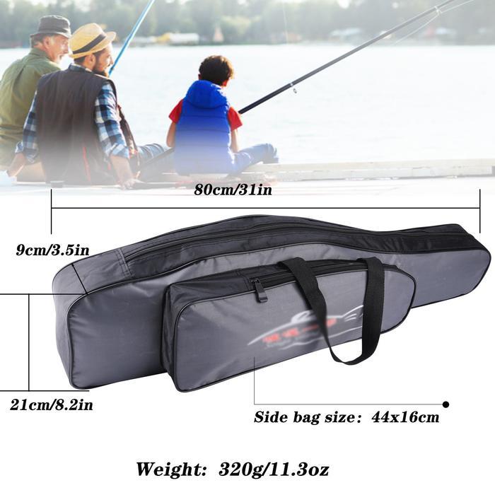 Tas Pancing Sougayilang, Tas Peralatan Pancing Nilon Portabel 80Cm-120Cm Kapasitas Besar Tas Pancing