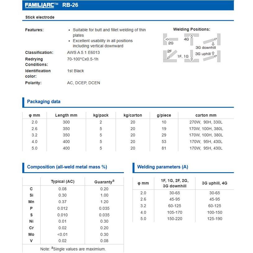 Kawat Las Kobelco Rb26 3.2Mm Rb 26 3,2Mm Kobe Steel Rb26, 5 Kg