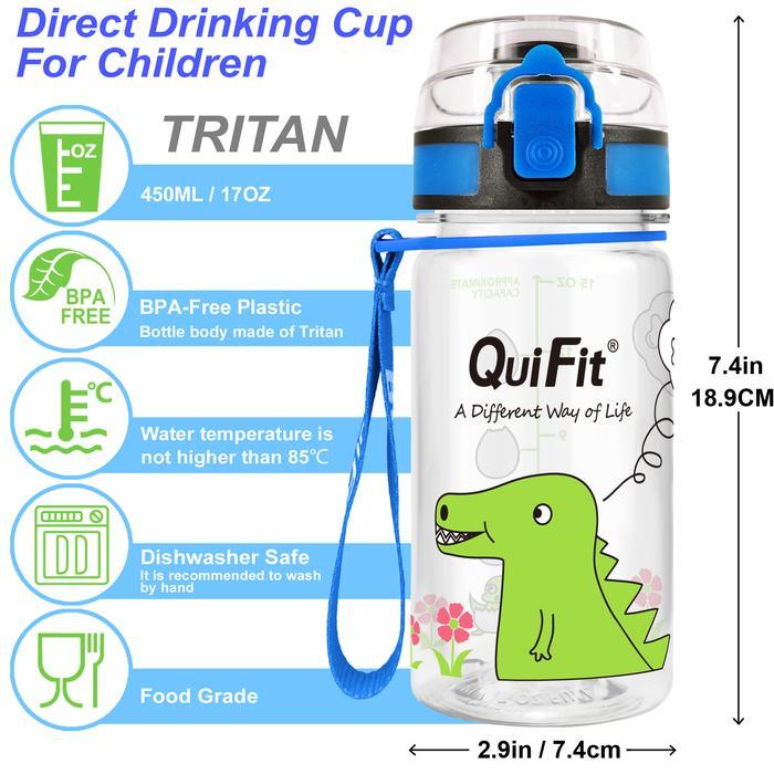 Quifit - [450Mlmt] Botol Minum Tritan Motivasi Anak 100% Bpa Free Terbaru