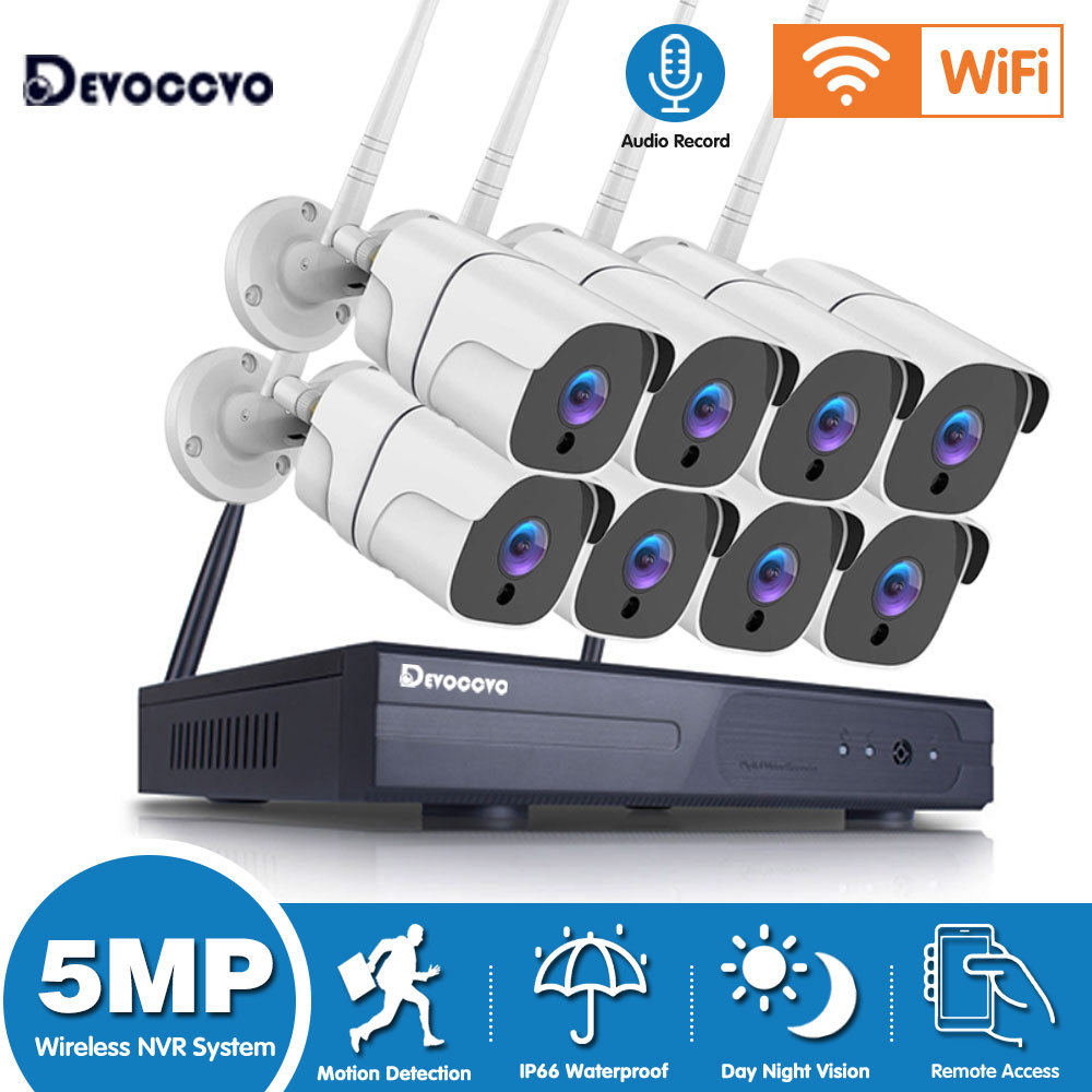 5MP Wireless CCTV System 8CH Wifi NVR Kit Outdoor Waterproof IP Security Camera Wifi Wireless Set