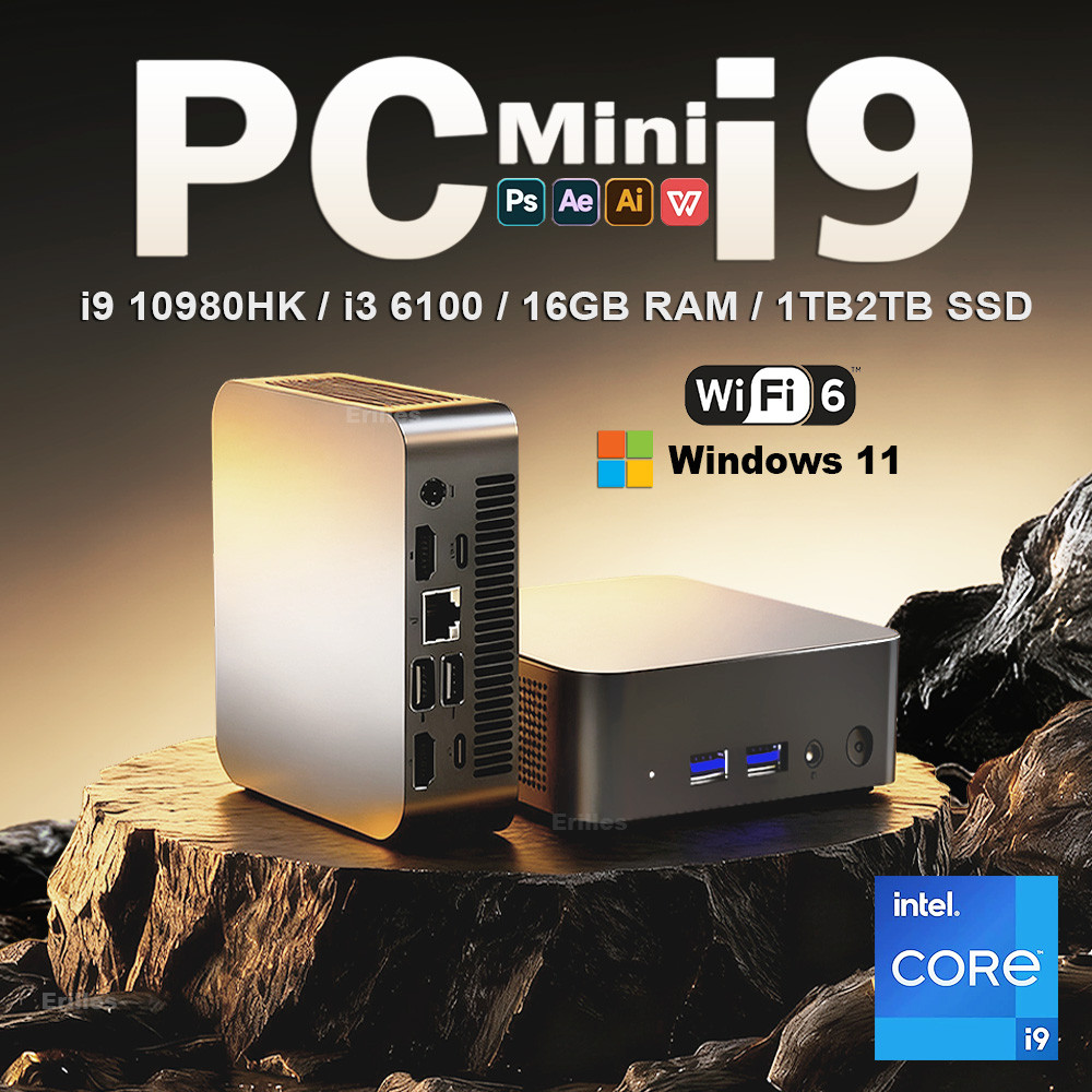 2026 Mini PC Intel Core i9 10980HK i3 6100 Desktop PC Windows 11 Pocket Computer 16GB RAM 1TB 2TB