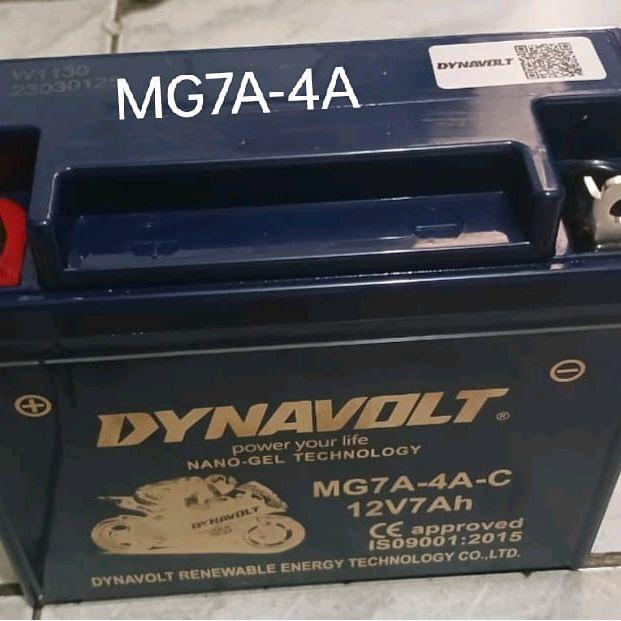 Aki Motor Honda Tiger Dynavolt Nano Gel Mg7A-4A/Yb7/Gm7B-4B 12V7Ah