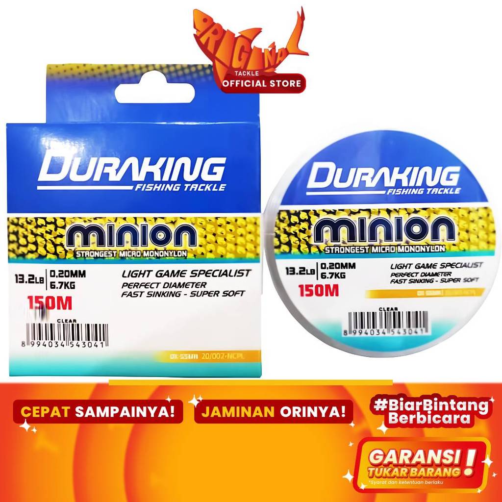 Senar Pancing Monofilament Duraking Minion Nylon 150m 0.18 0.20 0.12 0.10 0.08 0.15