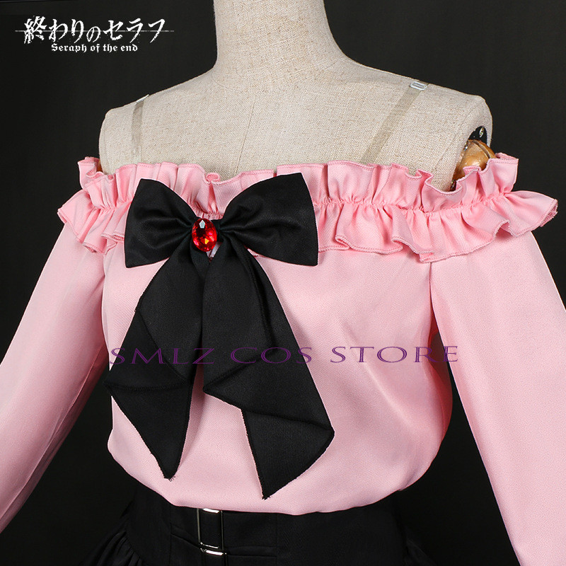 Krul Tepes Cosplay Anime Seraph Of The End Owari No Seraph Costume Girl Krul Pink Uniforms Skirt Set