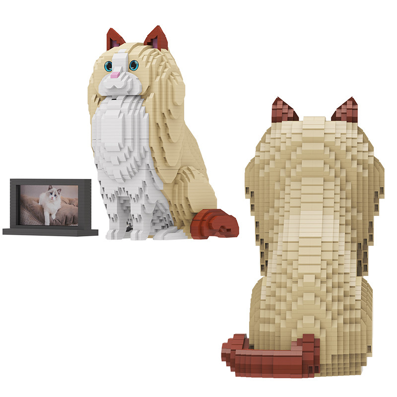 Mirco Particle Cat Building Blocks Toys Persina Cat Ragdoll Cat Siamese Cat Shorthair Blue Cat
