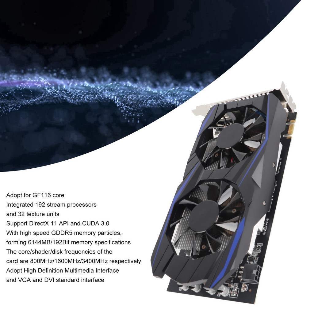 Computer Graphics Card Gaming Graphics Card 3D Stereo Display 192BIT Dual Fan GDDR5 GTX550Ti 6GB