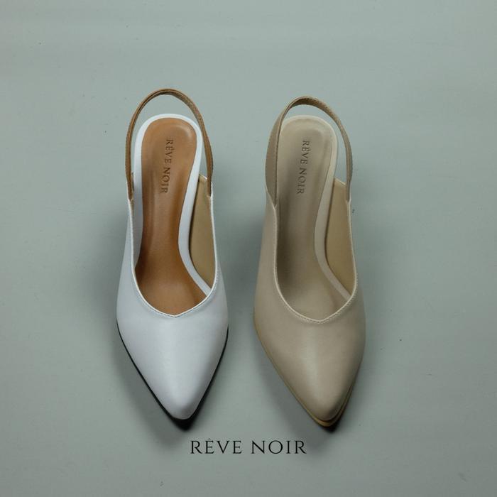 Reve Noir Lutte Sendal Slip On Heels Sepatu Kerja Wanita