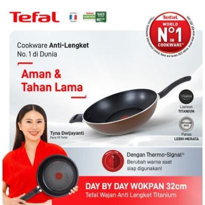 Tefal Day by Day Induction Wokpan 32cm Wajan Induksi Anti Lengket Teflon 32 cm