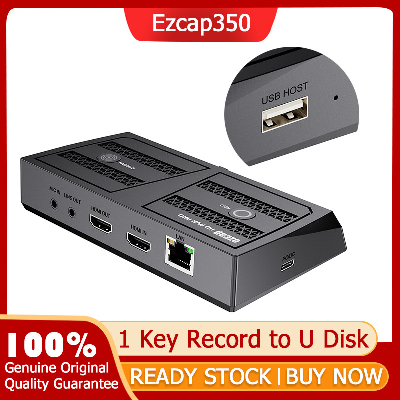 PROMO HARI INI  Ezcap350 4k 60hz HDMI Loop Video Capture Card To USB Flash Drive U Disk 1080p60 Vide