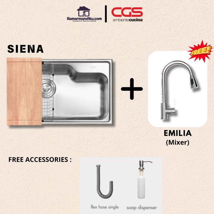 Paket 1 CGS Siena Kitchen Sink Free Kran