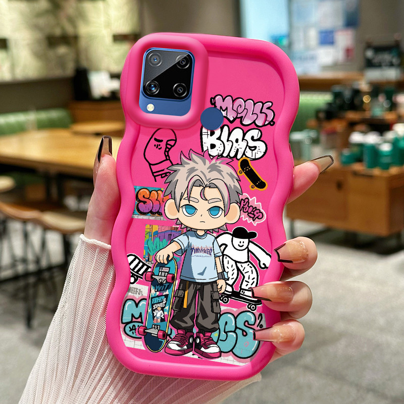 Casing Untuk Realme C15 Case Casing Memotret anak laki-laki pola HP Cesing lunak Silikon Softcase Ma