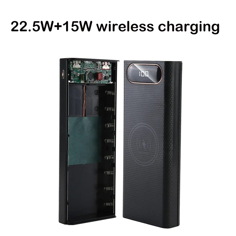 21700 Flashlight Battery Charger Box Power Bank Holder Diy Shell Case Dual Usb 8X21700 Battery Shell