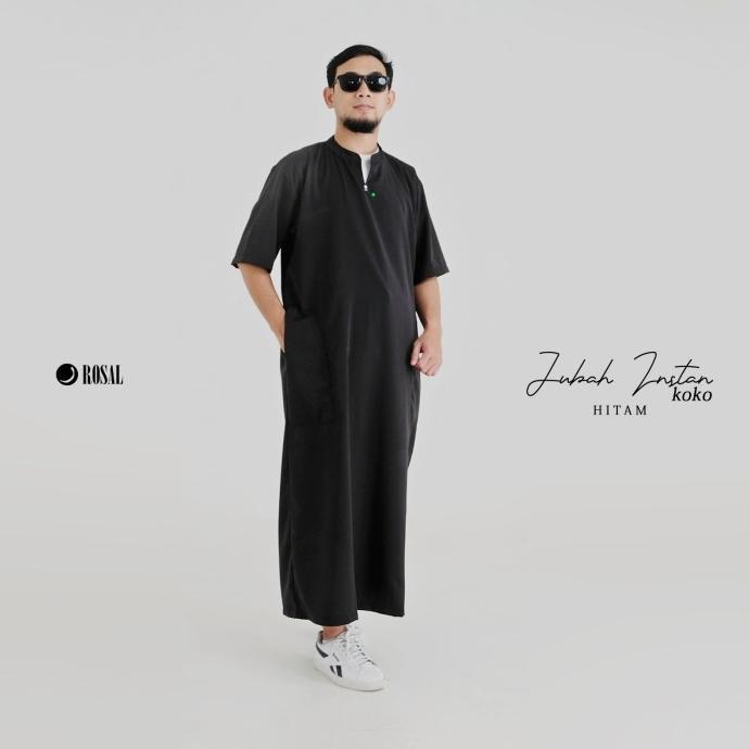 Jubah Gamis Pria Krah Koko Rosal Gamis Instan Jubah Jumbo Ikhwan Putih