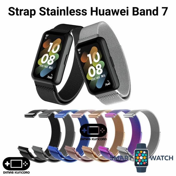 Strap Stainless Huawei Band 7 Tali Jam Steel Honor Smartwatch