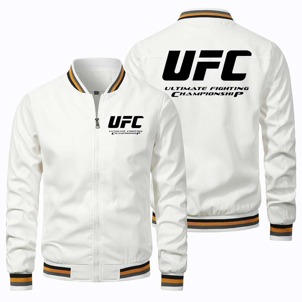 Men's UFC Logo Printed Motorcycle Jacket Fashion Sportswear Motorcycle Jacket Ultimate Fighting
