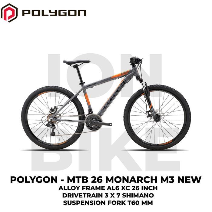 Sepeda MTB 26 Inch Polygon Monarch M3 Terbaru New COLOR Frame Alloy Ringan Monarch 3 Gunung Murah Ol