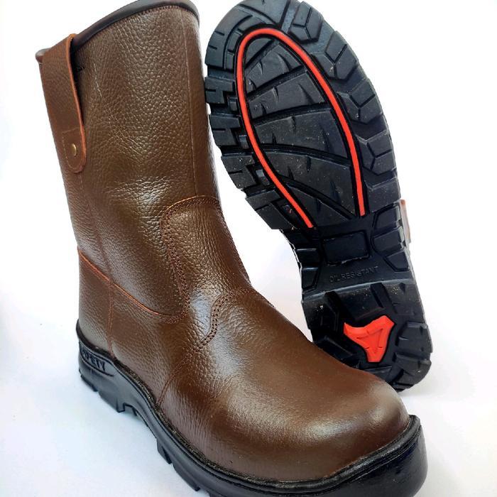sepatu safety kruser boots kulit kerja proyek lapangan Besi Shoes