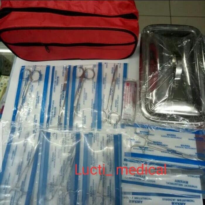 Ready Hecting set Marwah / set alat kedokteran hecting set / Alat jahit