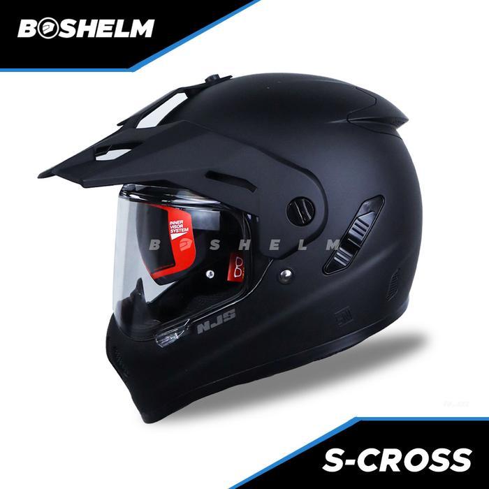Helm Njs S Cross Solid Helm Full Face Sni