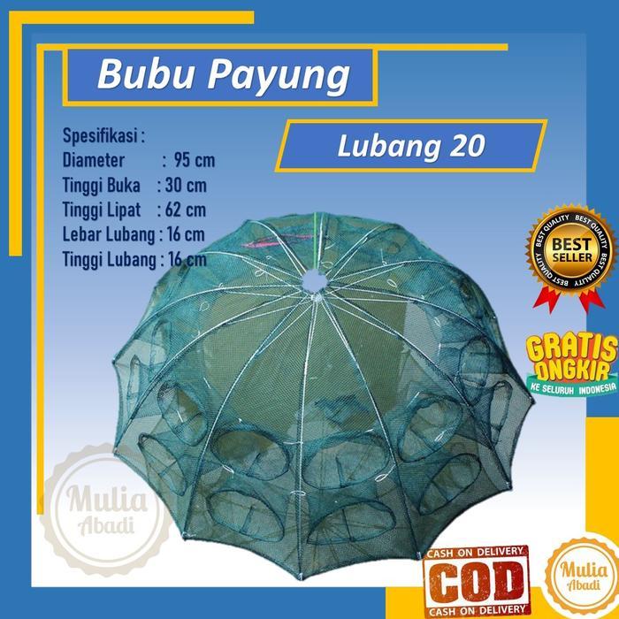 ORIGINAL Jaring Bubu Payung Perangkap Ikan 20 Lubang MURAH BERKUALITAS READY STOCK