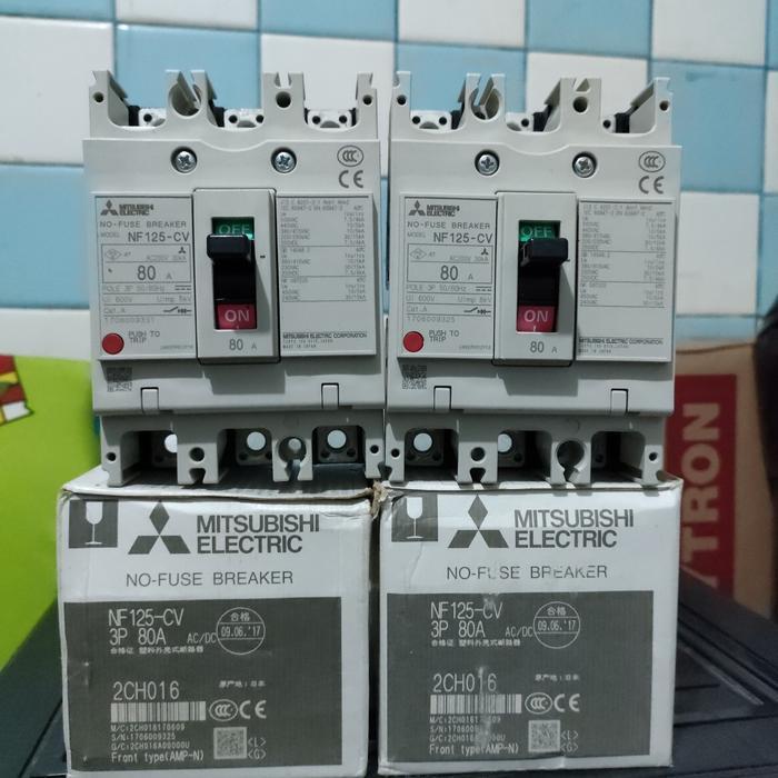 MCCB NFB MITSUBISHI NF125-CV 3P 80A ORIGINAL