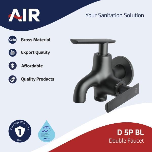 AIR Keran Cabang Shower Bak Mandi Double Tembok Kran Air Kran Double Kuningan / Brass Double Faucet