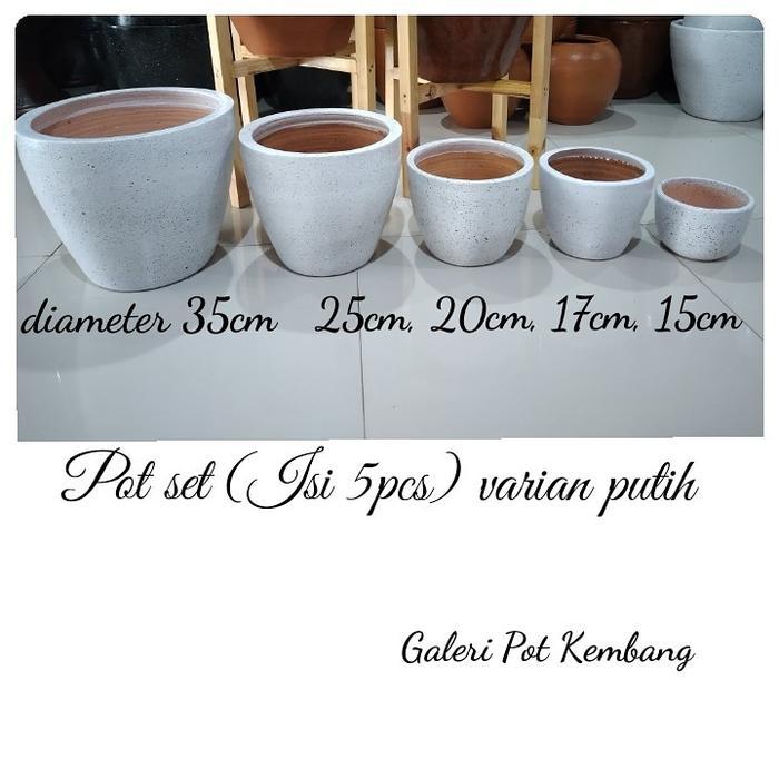 POT SET ISI 5PCS VARIAN PUTIH