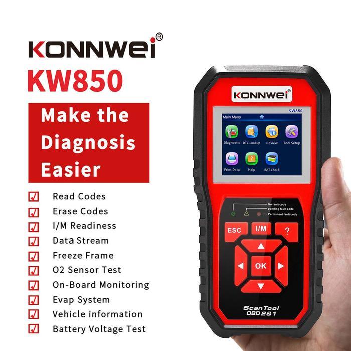 Konnwei Kw850 Obd2 Scanner Kw 850 Obdii Functions Engine Check/O2