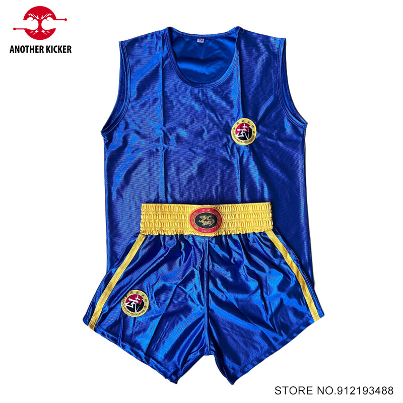Boxing Top Kit Vest Set Custom Logo Boxing Uniform Uni Kids Sanda Wushu Martial Arts Fight Wear Muay
