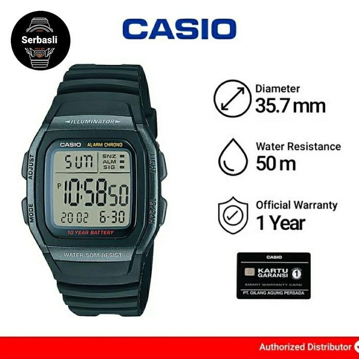 Jam Casio Digital W96H / W-96H-1B Original Bergaransi