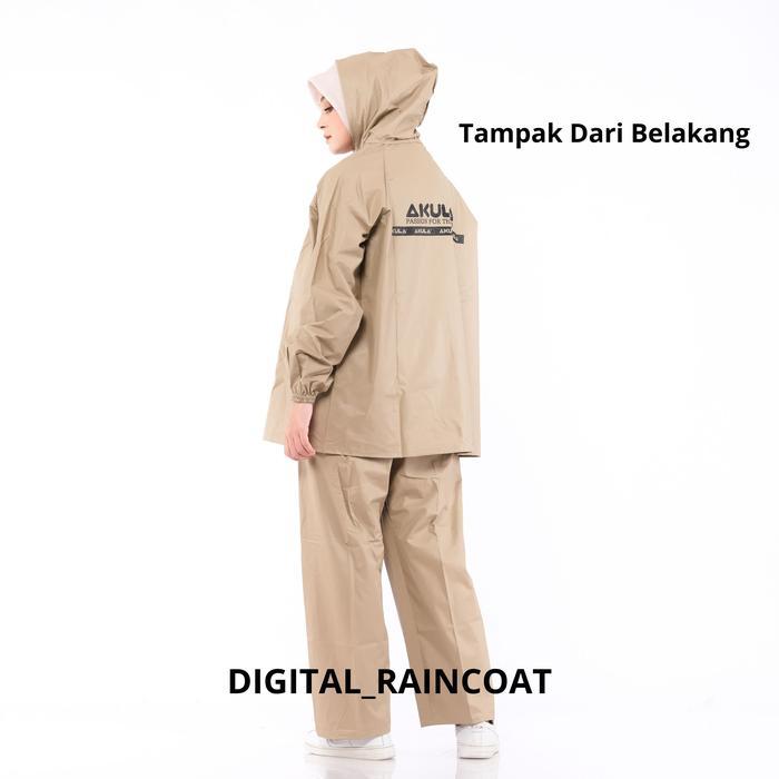 JAS HUJAN AKULA HIJAU ARMY PRIA SETELAN TEBAL