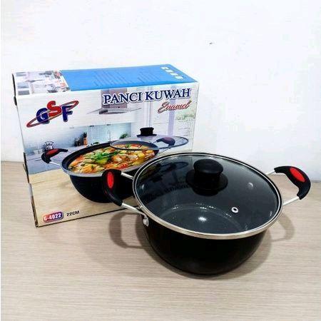 PANCI KUAH ENAMEL, ANTI LENGKET DAN ANTI GORES KITCHENWARE