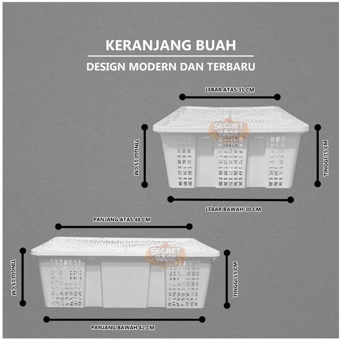 "New" [COD] KERANJANG BUAH - Kondisi Baru / Keranjang Parcel / Keranjang Serbaguna Plastik Putih