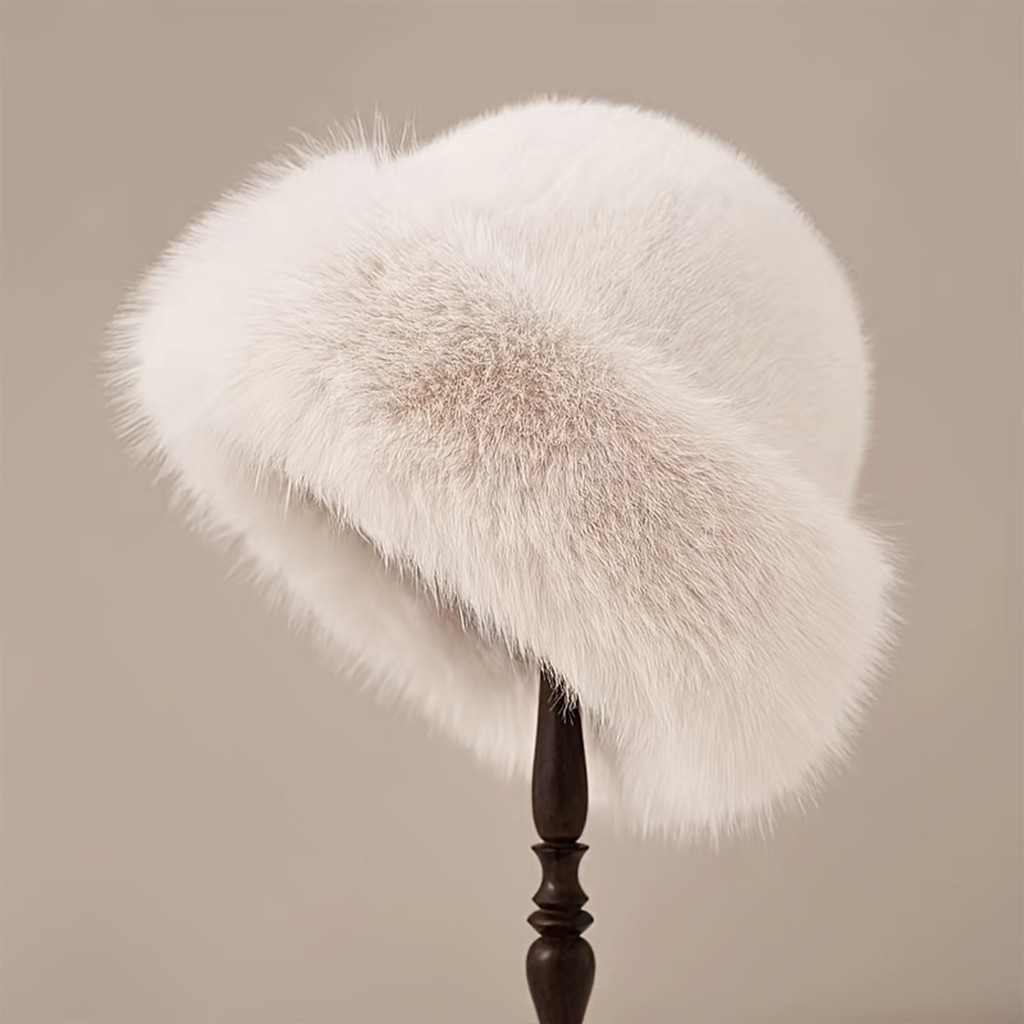 Thicken Warm Fur Hat Women Warm Mongolian Hat Windproof Ear Protection With Fur Edge Design Hat For