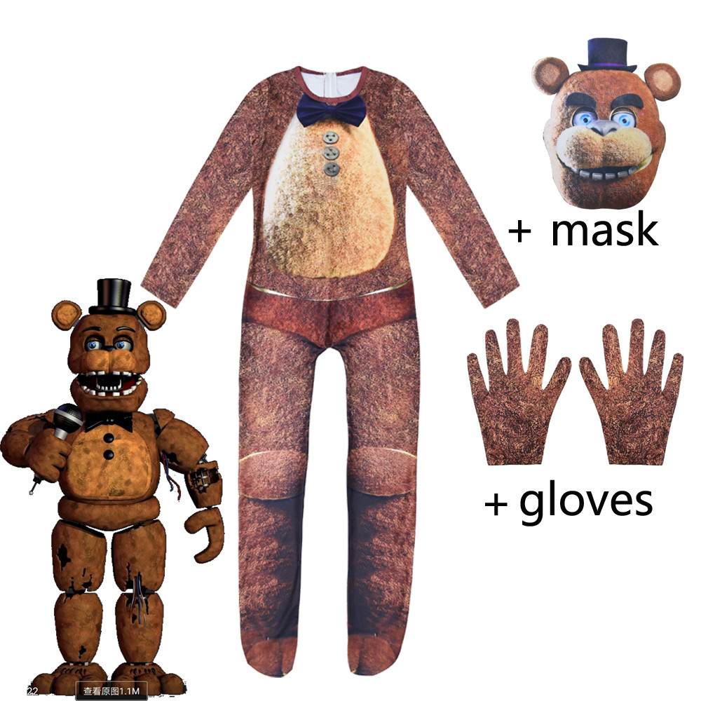 Halloween Costume Kids F Nights Freddyed Jumuit Bodysuit Cosplay Nightmare Boy Bonnie Fnaf Freddy