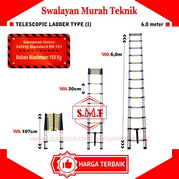 Telescopic 6 Meter / Tangga Teleskopik 6 M / Tangga 6 M single