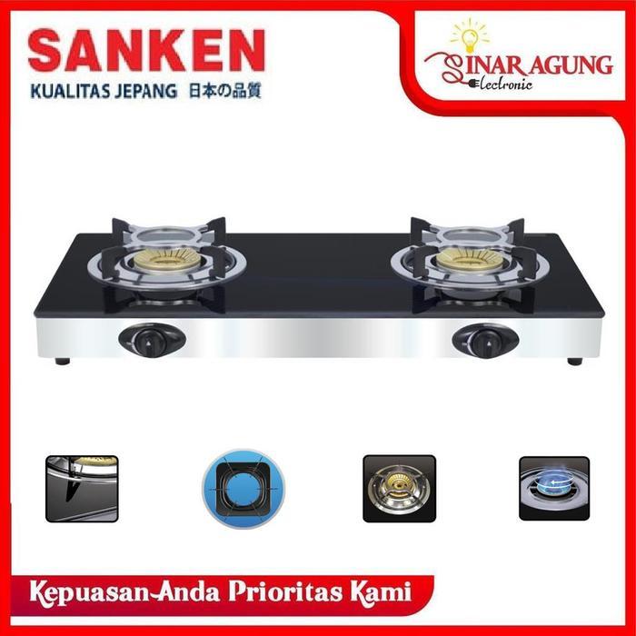 Mntb" Sanken Sg363Bx / Sg-363Bx Kompor Gas 2 Tungku Tempered Glass
