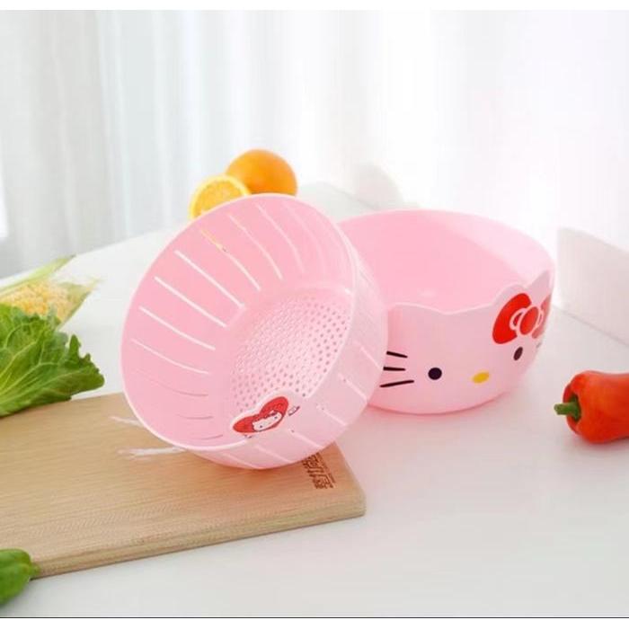 Hello Kitty Baskom Lubang Saringan Plastik Co