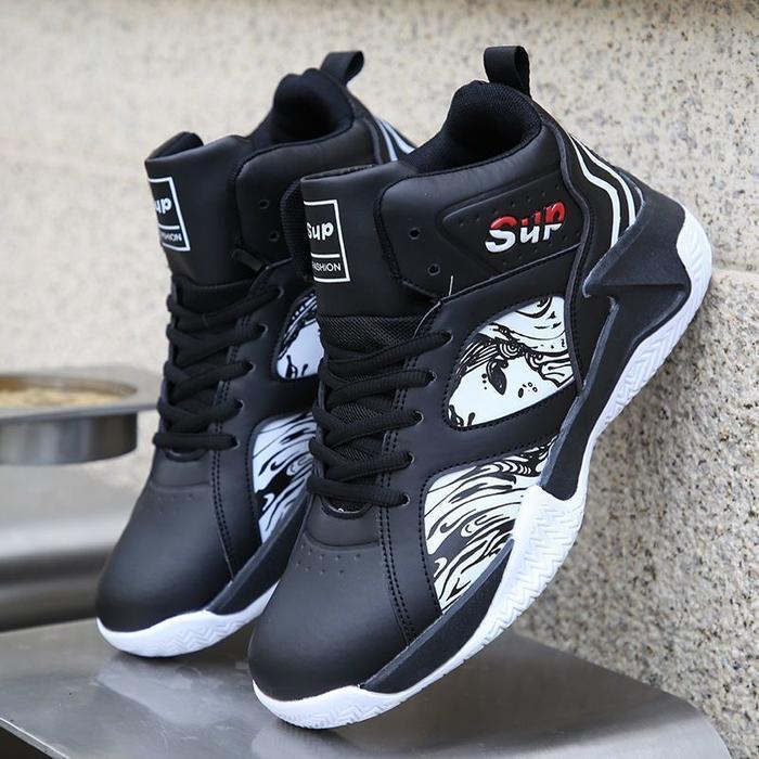Sepatu Olahraga Pria Kets Bertali Sneakers Model Korea Sepatu Lari Trendi Bersirkulasi Sepatu Pria