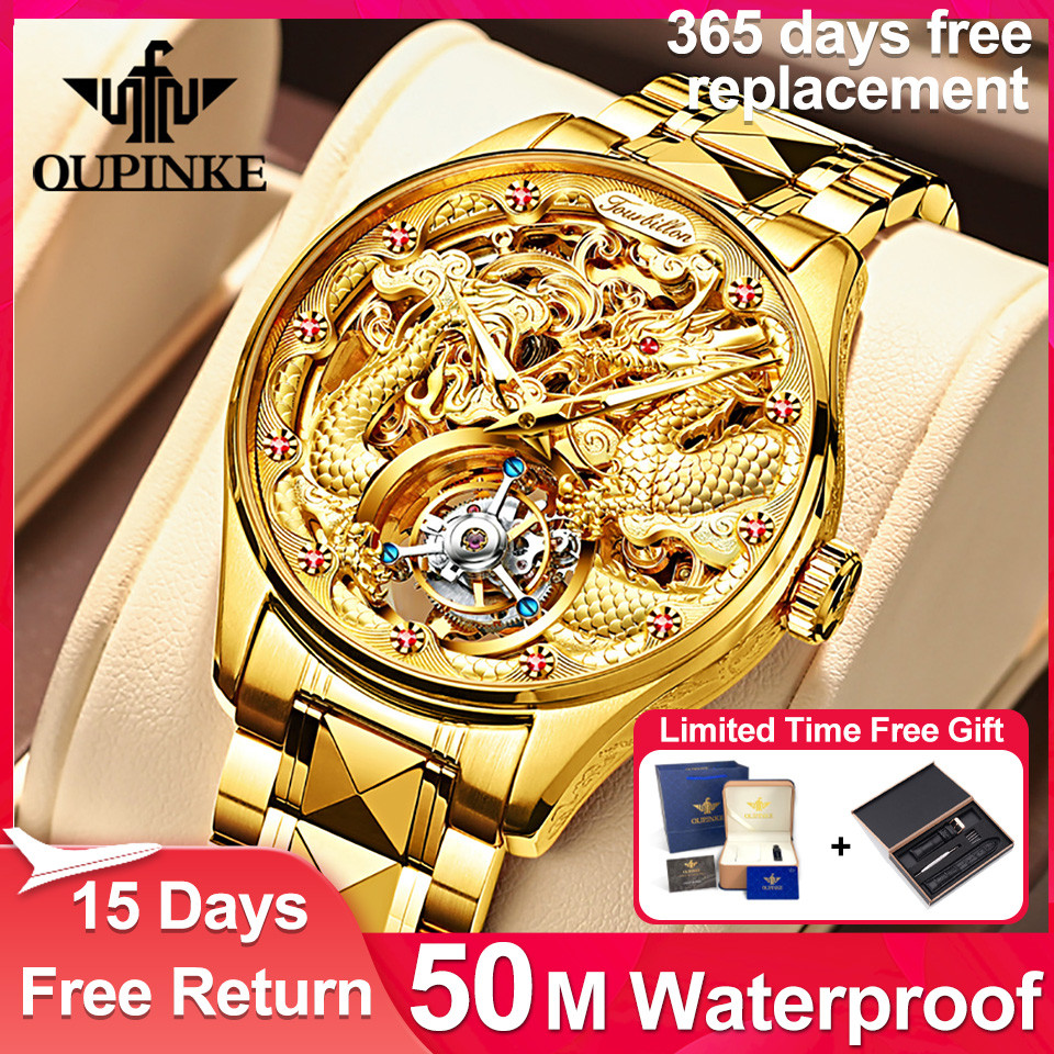 OUPINKE Original Genuine Watch Luxury Tourbillon Mechanical Business Men's Watch Automatic