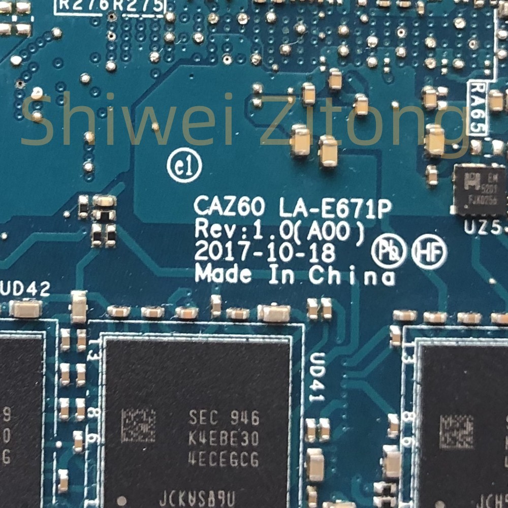 For Dell XPS 13 9370 Laptop Motherboard CAZ60 LA-E671P Mainboard With i5/i7 8th CPU 4G/8G/16G RAM